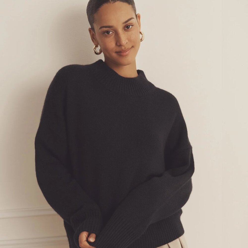 Naadam Super Luxe Cashmere Mockneck Sweater (XS)